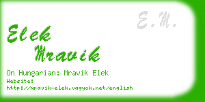 elek mravik business card